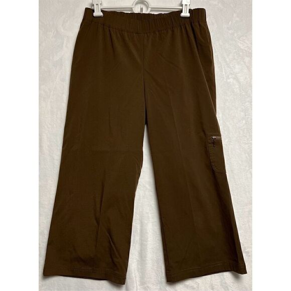 Additions by Chico's Pants - Additions by Chico's Women's Brown Capri Pants Elastic Waist Zip Pocket Size 0